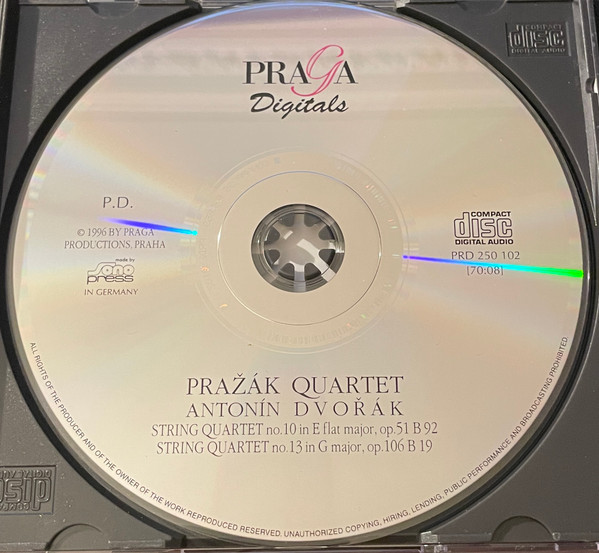 Prazak Quartet , Antonín Dvořák - String Quartets N°10 " Slavonic Op 51 - N°13 Op 106 | Praga Digitals (PRD 250102) - 2