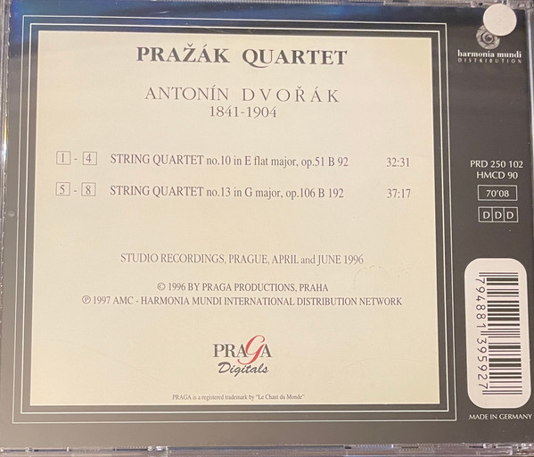 Prazak Quartet , Antonín Dvořák - String Quartets N°10 " Slavonic Op 51 - N°13 Op 106 | Praga Digitals (PRD 250102) - 3