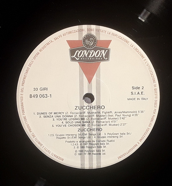 Zucchero - Zucchero | London Records (849 063 1) - 3 Zucchero - Zucchero | London Records (849 063 1) - 3