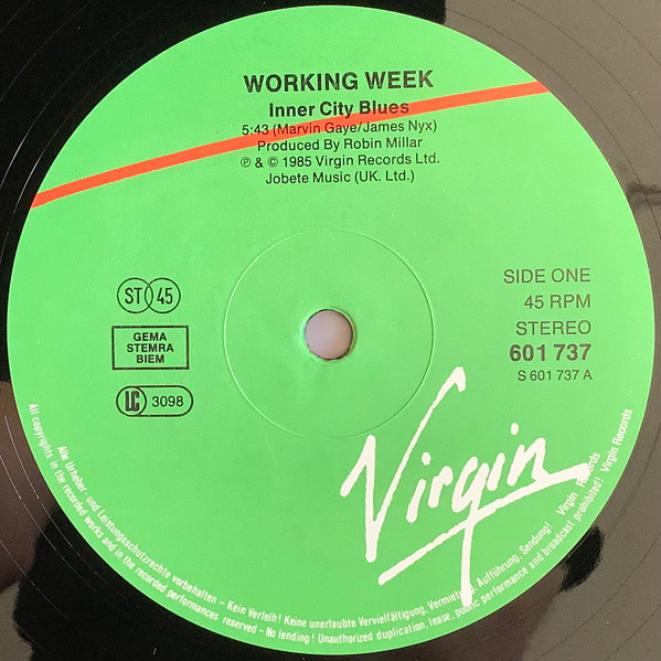 Working Week - Inner City Blues | Virgin (601 737) - 3