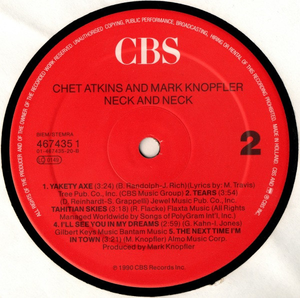 Chet Atkins And Mark Knopfler - Neck And Neck | CBS (467435 1) - 4 Chet Atkins And Mark Knopfler - Neck And Neck | CBS (467435 1) - 4