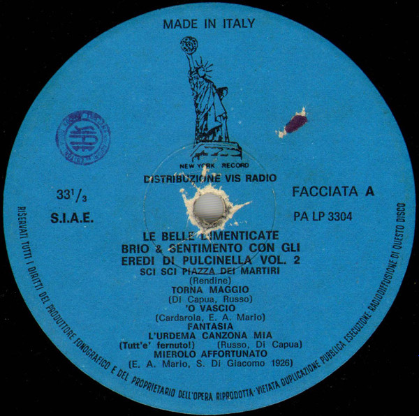 Gli Eredi Di Pulcinella - Le Belle Dimenticate Vol.2 | New York Record (PA LP 3304) - 3