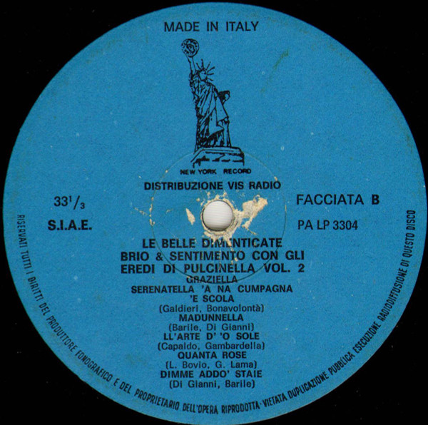 Gli Eredi Di Pulcinella - Le Belle Dimenticate Vol.2 | New York Record (PA LP 3304) - 4