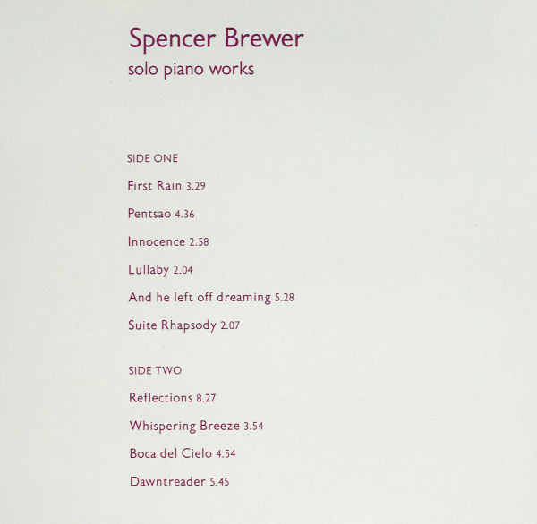 Spencer Brewer - Where Angels Dance | Narada Publishing, Inc. (LP-8074) - 4 Spencer Brewer - Where Angels Dance | Narada Publishing, Inc. (LP-8074) - 4