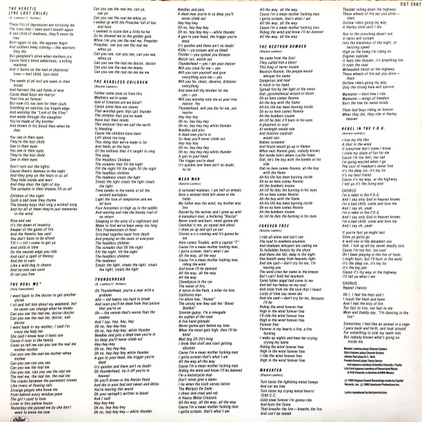 W.A.S.P. - The Headless Children | Capitol Records (EST 2087) - 4 W.A.S.P. - The Headless Children | Capitol Records (EST 2087) - 4