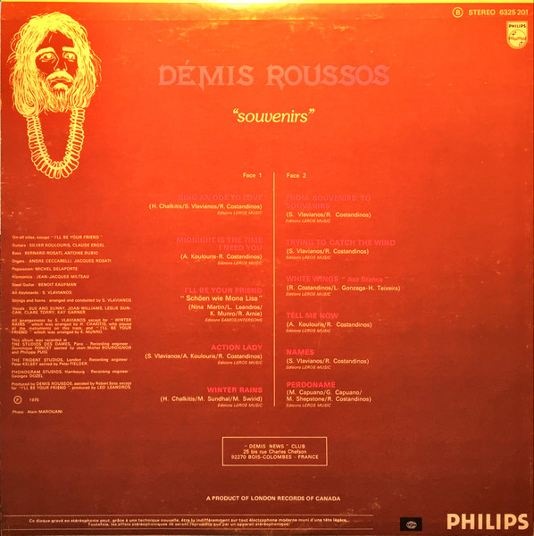 Demis Roussos - Souvenirs [Vinyl] | Philips (6325-201) - 2