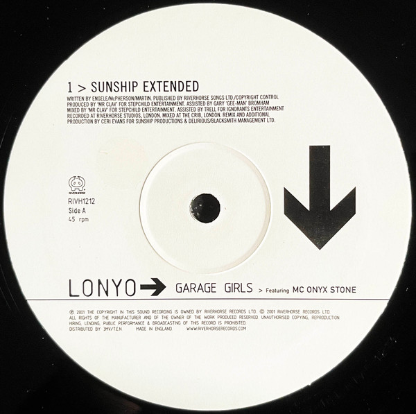 Lonyo Featuring MC Onyx Stone - Garage Girls (Featuring Mixes By Sunship + Step 1) | Riverhorse Records (RIVH1212) - 3 Lonyo Featuring MC Onyx Stone - Garage Girls (Featuring Mixes By Sunship + Step 1) | Riverhorse Records (RIVH1212) - 3