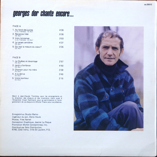 Georges Dor - Chante Encore... Et En Choeur | Solo (SO-25512) - 2