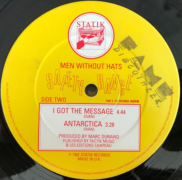 Men Without Hats - The Safety Dance (Extended 'Club Mix') | Statik Records (TAK 1/12) - 4 Men Without Hats - The Safety Dance (Extended 'Club Mix') | Statik Records (TAK 1/12) - 4