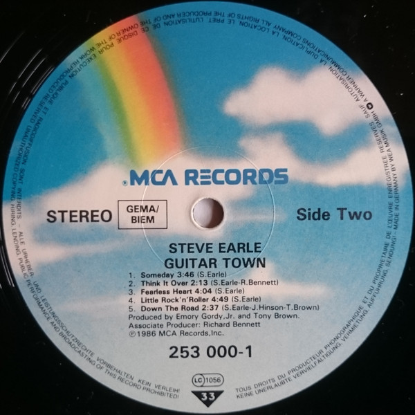 Steve Earle - Guitar Town | MCA Records (253 000-1) - 4