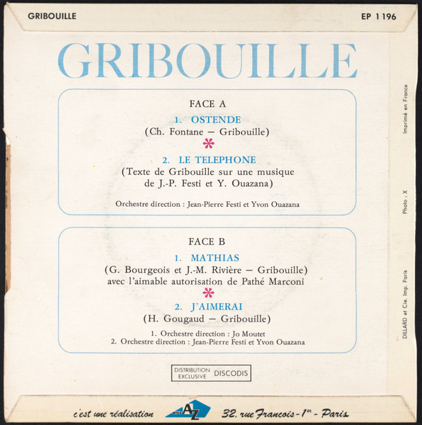 Gribouille - Ostende | Disc'Az (EP 1 196) - 2