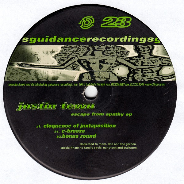 Justin Tewn - Escape From Apathy EP | Guidance Recordings (GDR 023)