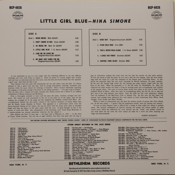 Nina Simone - The Original••••And Best Of  Nina Simone / Little Girl Blue | Bethlehem Records (BCP-6028) - 2