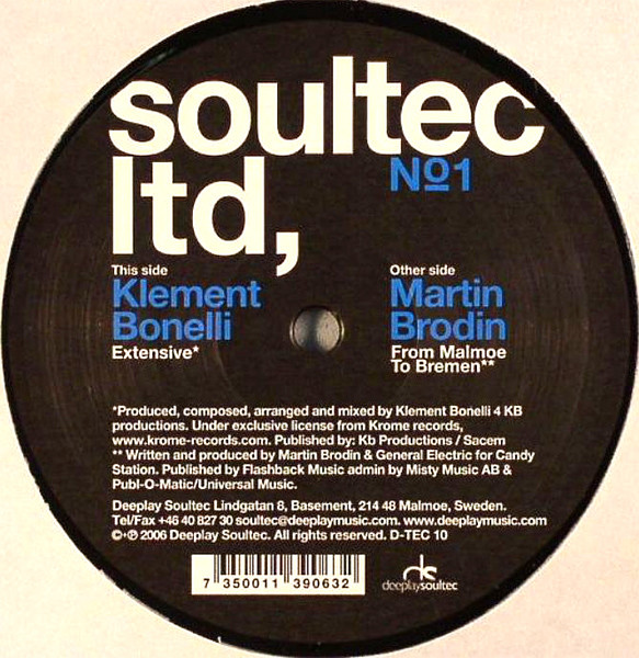 Klement Bonelli / Martin Brodin - Soultec Ltd, № 1 | Deeplay Soultec (D-TEC 10)