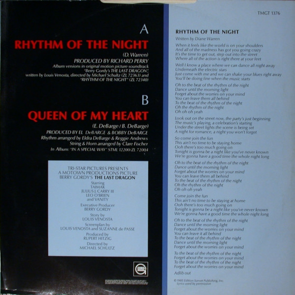DeBarge - Rhythm Of The Night | Gordy (TMGT 1376) - 2
