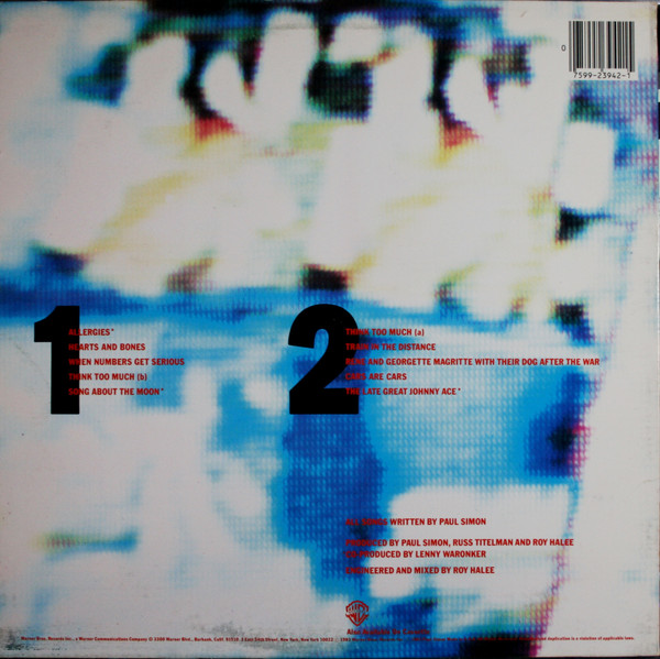 Paul Simon - Hearts And Bones | Warner Bros. Records (9 23942-1) - 2 Paul Simon - Hearts And Bones | Warner Bros. Records (9 23942-1) - 2