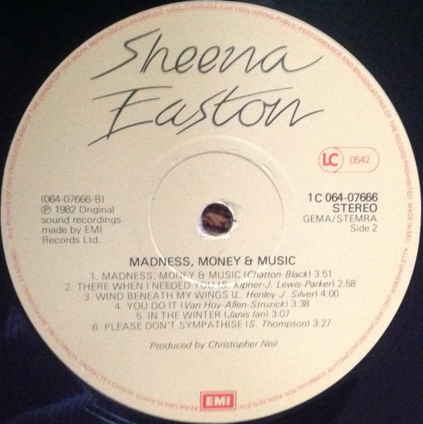 Sheena Easton - Madness, Money And Music | EMI (1C 064-07 666) - 4 Sheena Easton - Madness, Money And Music | EMI (1C 064-07 666) - 4