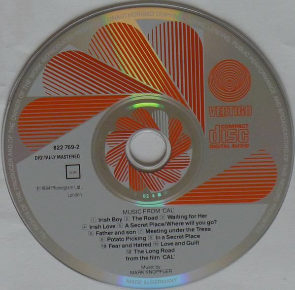 Mark Knopfler - Music By Mark Knopfler From The Film Cal | Vertigo (822 769-2) - 3