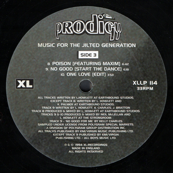 The Prodigy - Music For The Jilted Generation | XL Recordings (XLLP 114) - 3