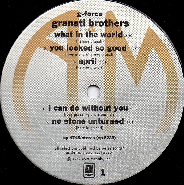 Granati Brothers - G Force | A&M Records (SP 4748) - 3