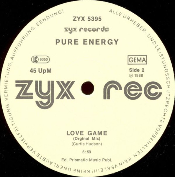 Pure Energy Featuring Lisa Stevens - Love Game (Remix) | ZYX Records (ZYX 5395) - 4