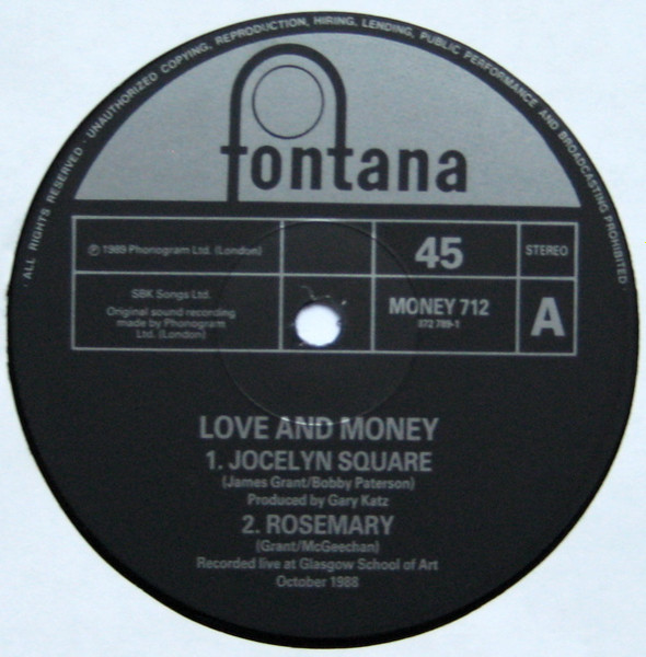 Love And Money - Jocelyn Square | Fontana (MONEY 712) - 2