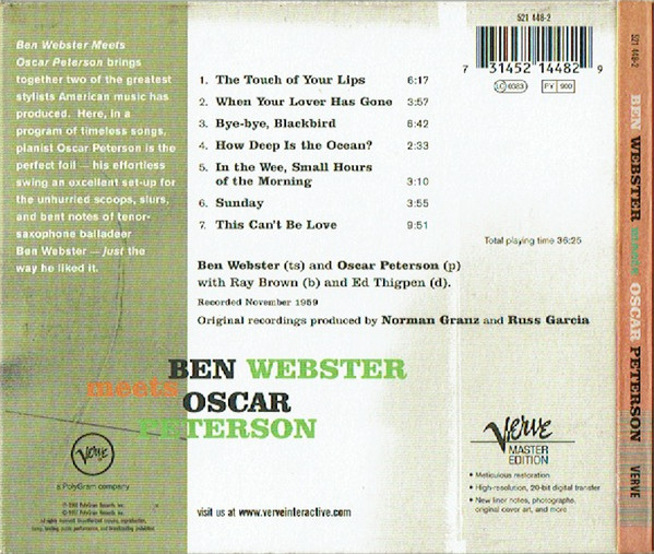 Ben Webster Meets Oscar Peterson - Ben Webster Meets Oscar Peterson | Verve Records (521 448-2) - 2