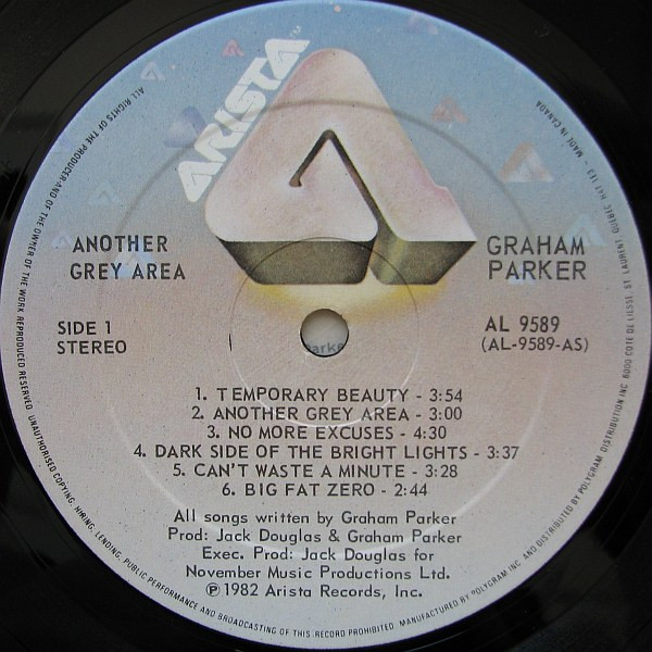 Graham Parker - Another Grey Area | Arista (AL 9589) - 3
