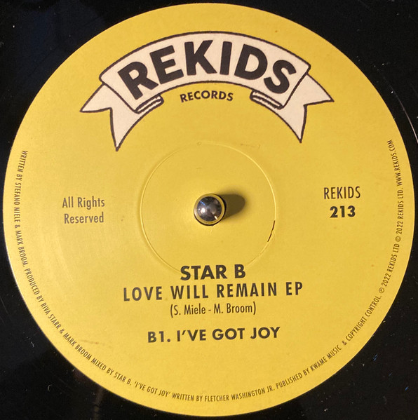 Star B - Love Will Remain EP | REKIDS (REKIDS213) - 2