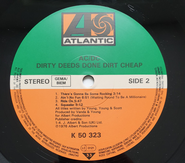 AC/DC - Dirty Deeds Done Dirt Cheap | Atlantic (ATL 50 323) - 4 AC/DC - Dirty Deeds Done Dirt Cheap | Atlantic (ATL 50 323) - 4
