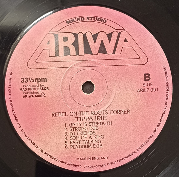 Tippa Irie - Rebel On The Roots Corner | Ariwa (ARILP091) - 4 Tippa Irie - Rebel On The Roots Corner | Ariwa (ARILP091) - 4