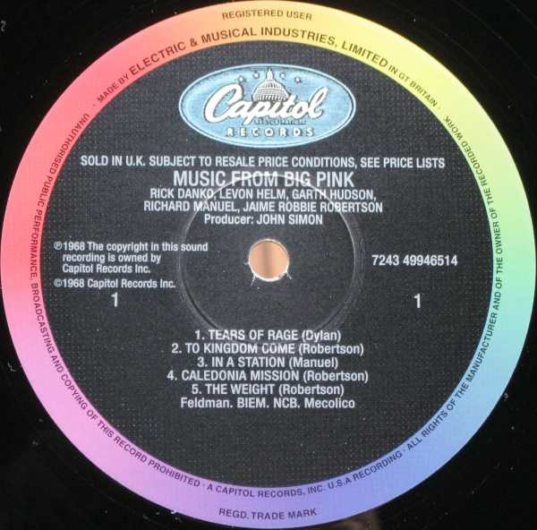 The Band - Music From Big Pink | Capitol Records (7243 4 99465 1 4) - 3 The Band - Music From Big Pink | Capitol Records (7243 4 99465 1 4) - 3