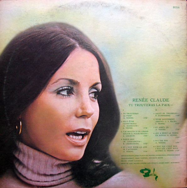 Renée Claude - Tu Trouveras La Paix | Barclay (80116) - 4 Renée Claude - Tu Trouveras La Paix | Barclay (80116) - 4