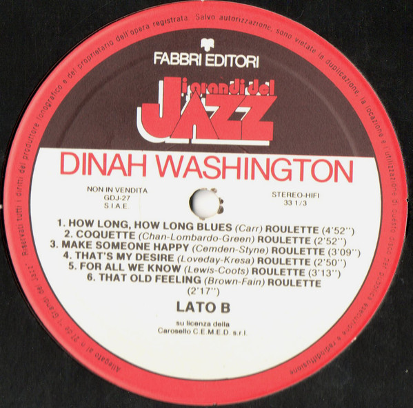 Dinah Washington - Dinah Washington | Fabbri Editori (GdJ 27) - 4 Dinah Washington - Dinah Washington | Fabbri Editori (GdJ 27) - 4