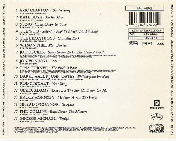 Various - Two Rooms - Celebrating The Songs Of Elton John & Bernie Taupin | Mercury (845 749-2) - 2