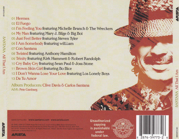 Santana - All That I Am | Arista (82876-59773-2-RE1) - 2 Santana - All That I Am | Arista (82876-59773-2-RE1) - 2