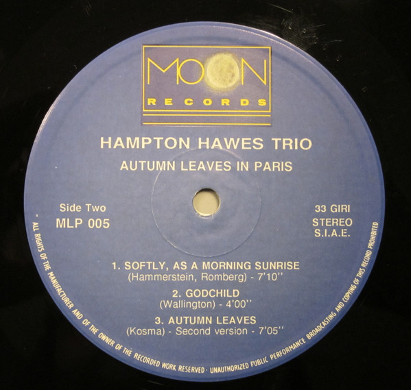 Hampton Hawes Trio - Autumn Leaves In Paris | Moon Records (MLP 005) - 4 Hampton Hawes Trio - Autumn Leaves In Paris | Moon Records (MLP 005) - 4