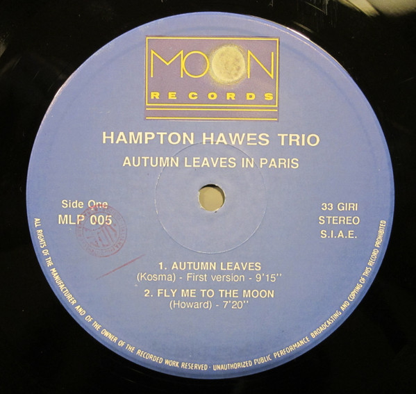 Hampton Hawes Trio - Autumn Leaves In Paris | Moon Records (MLP 005) - 3 Hampton Hawes Trio - Autumn Leaves In Paris | Moon Records (MLP 005) - 3