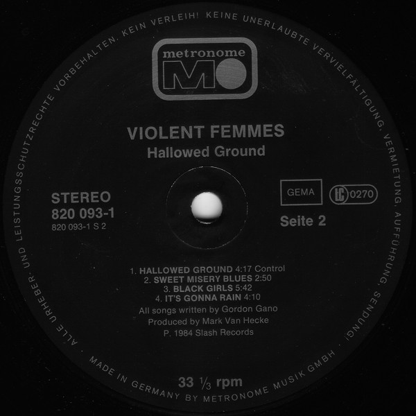 Violent Femmes - Hallowed Ground | Metronome (820 093-1) - 4