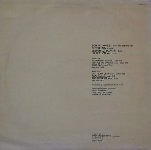 Bob Rockwell Quartet - On The Natch | SteepleChase (SCS 1229) - 2 Bob Rockwell Quartet - On The Natch | SteepleChase (SCS 1229) - 2