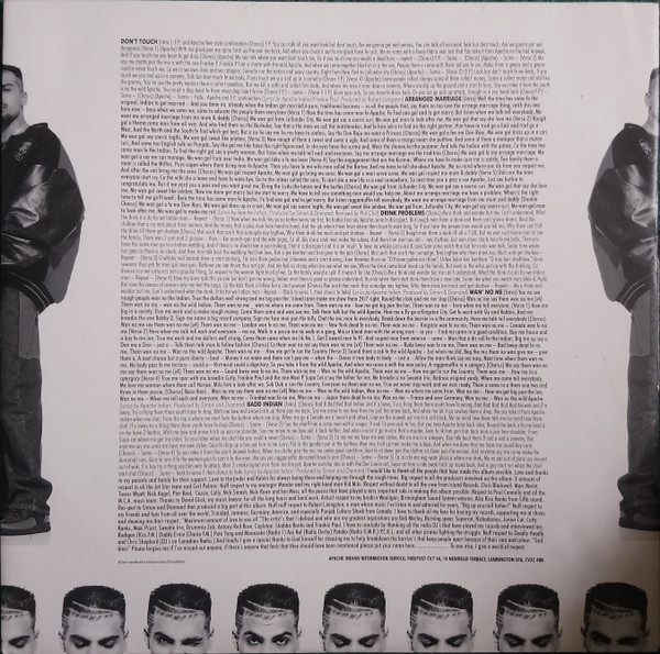Apache Indian - No Reservations | Island Records (ILPS 8001) - 3