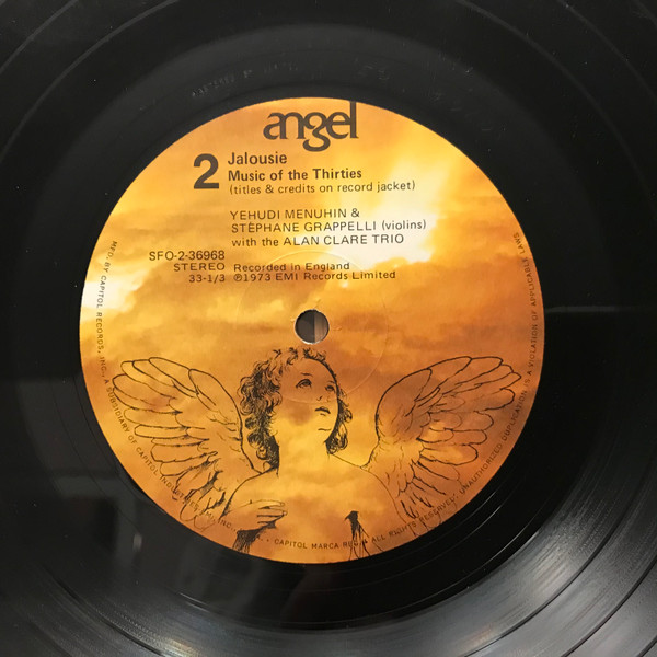 Yehudi Menuhin , Stéphane Grappelli & Alan Clare Trio - Jalousie | Angel Records (SFO-36968) - 4 Yehudi Menuhin , Stéphane Grappelli & Alan Clare Trio - Jalousie | Angel Records (SFO-36968) - 4