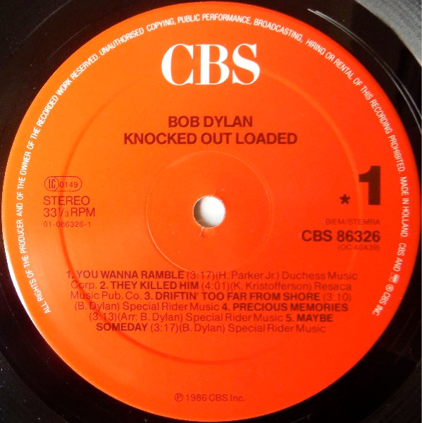 Bob Dylan - Knocked Out Loaded | CBS (CBS 86326) - 3