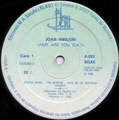 Joan Bibiloni Band - Papi, Are You O.K.? | Blau (A-022) - 4