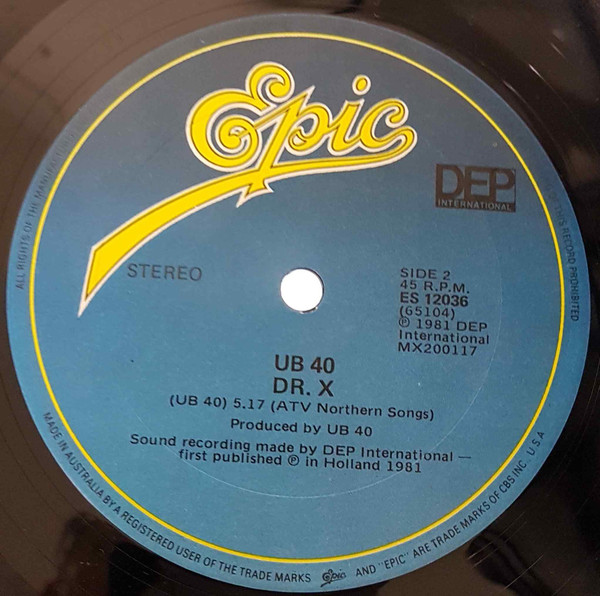 UB40 - Don't Walk On The Grass | Epic (ES 12036) - 4
