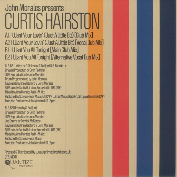 John Morales Presents Curtis Hairston - I Want Your Lovin' / I Want You All Tonight | Quantize Recordings (QTZJM001) - 2 John Morales Presents Curtis Hairston - I Want Your Lovin' / I Want You All Tonight | Quantize Recordings (QTZJM001) - 2