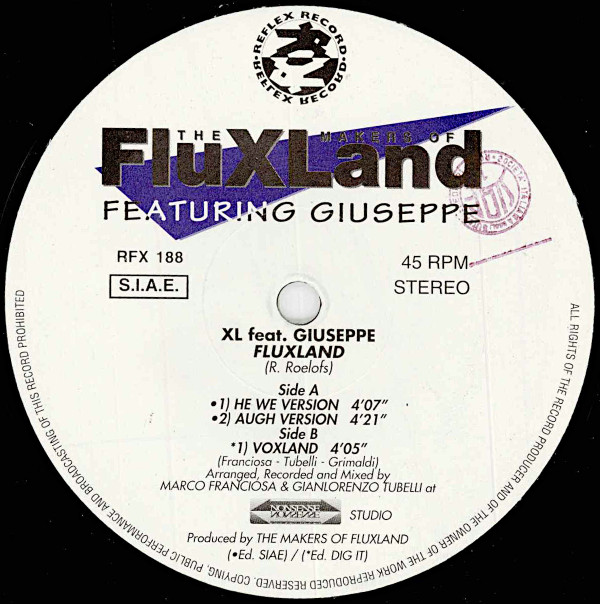 XL Feat Giuseppe - Fluxland | Reflex Records (RFX 188)