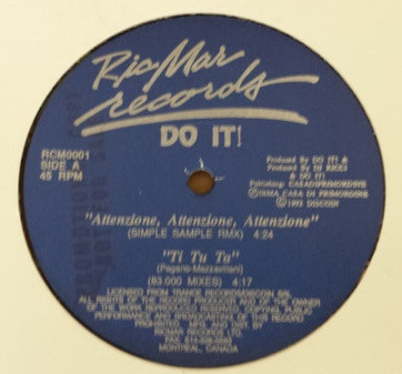 Do It! - Ti Tu Ta / Attenzione, Attenzione, Attenzione | Ricmar Records (RCM 0001) - main Do It! - Ti Tu Ta / Attenzione, Attenzione, Attenzione | Ricmar Records (RCM 0001) - main