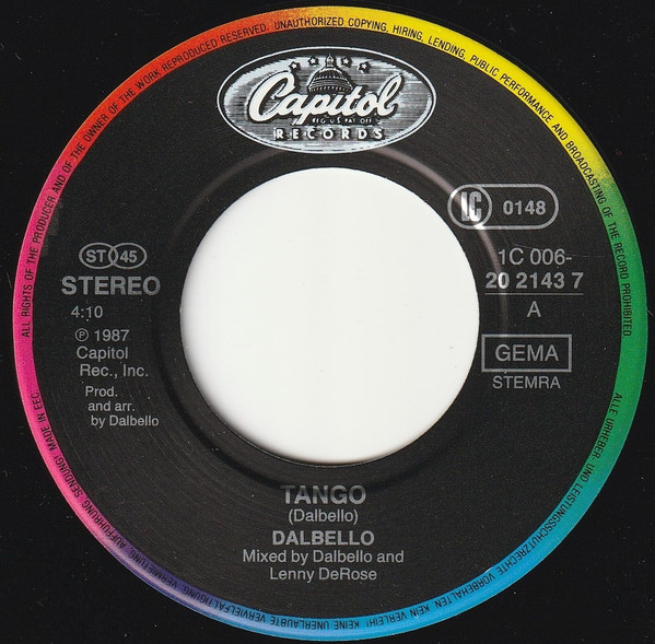 Lisa Dal Bello - Tango | Capitol Records (1C 006-20 2143 7) - 3