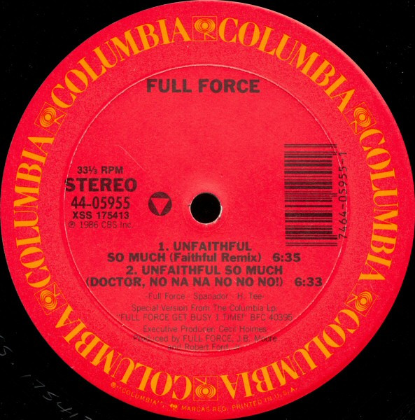 Full Force - Unfaithful So Much | Columbia (44-05955) - 2 Full Force - Unfaithful So Much | Columbia (44-05955) - 2